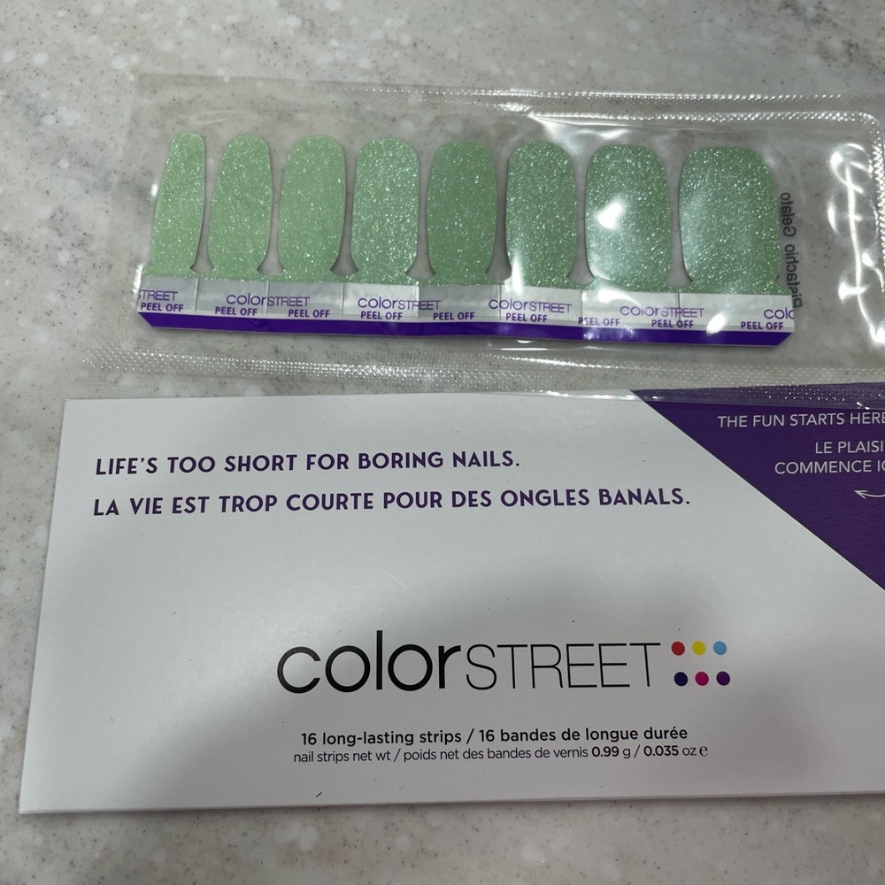 Pistachio Gelato Color Street nail strips nip!